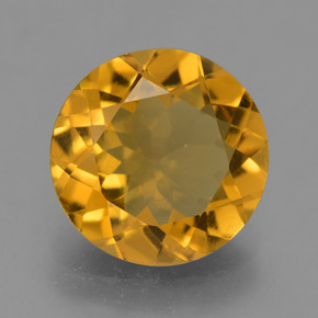 Citrino dourado natural 4,77ct, corte redondo, VS