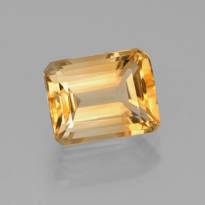 Citrino amarelo natural 2,56ct, corte esmeralda, VVS-VS