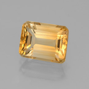 Citrino amarelo natural 2,56ct, corte esmeralda, VVS-VS