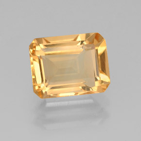 Citrino amarelo natural 2,18ct, corte esmeralda, VS