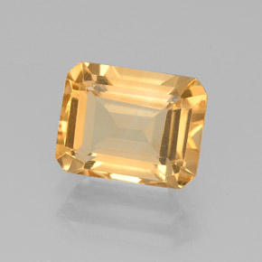 Citrino amarelo natural 2,18ct, corte esmeralda, VS