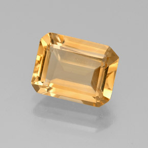 Citrino amarelo natural 1,84ct, corte esmeralda, VS