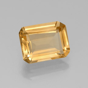 Citrino amarelo natural 1,84ct, corte esmeralda, VS