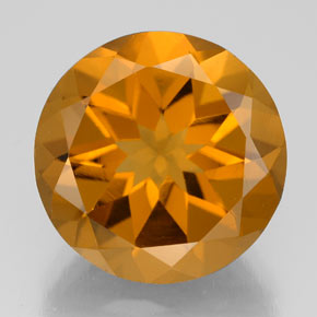Citrino amarelo natural 8,54ct, corte redondo, VS