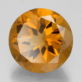 Citrino amarelo natural 8,54ct, corte redondo, VS