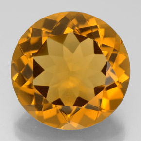 Citrino laranja natural 8,15ct, corte redondo, VS