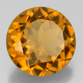 Citrino laranja natural 8,15ct, corte redondo, VS