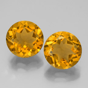 Pedras preciosas de citrino amarelo natural de  ct, corte redondo, VVS-VS