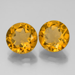 Pedras preciosas de citrino amarelo natural de  ct, corte redondo, VVS-VS