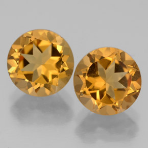 Pedras preciosas de citrino amarelo natural de  ct, corte redondo, VS