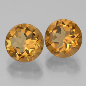 Pedras preciosas de citrino amarelo natural de  ct, corte redondo, VS