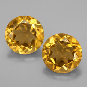 Pedras preciosas de citrino amarelo natural de  ct, corte redondo, VS