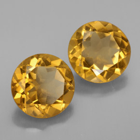 Pedras preciosas de citrino amarelo natural de  ct, corte redondo, VS