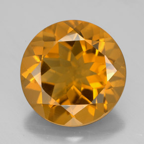 Citrino amarelo natural 7,69ct, corte redondo, VS