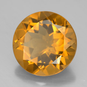 Citrino amarelo natural 7,69ct, corte redondo, VS