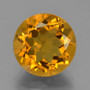 Citrino amarelo natural 5,61ct, corte redondo, VVS-VS