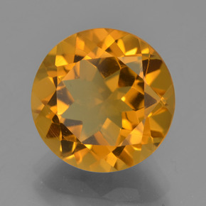 Citrino amarelo natural 5,61ct, corte redondo, VVS-VS