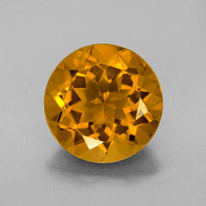 Citrino amarelo natural 5,77ct, corte redondo, VS
