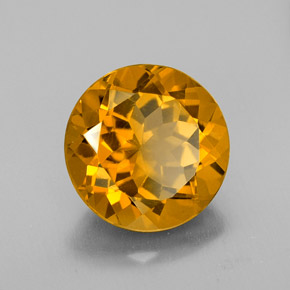 Citrino amarelo natural 5,77ct, corte redondo, VS