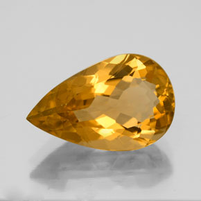 Citrino amarelo natural 3,83ct, formato de pêra, VVS