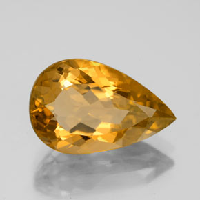 Citrino amarelo natural 3,83ct, formato de pêra, VVS
