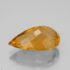 Citrino amarelo natural 3,83ct, formato de pêra, VVS