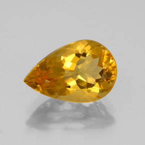 Citrino ouro natural 2,55ct, formato de pêra, VVS-VS