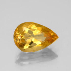 Citrino ouro natural 2,55ct, formato de pêra, VVS-VS