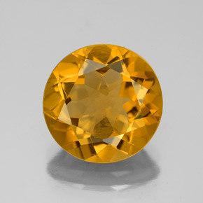 Citrino amarelo natural 3,87ct, corte redondo, VS