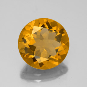 Citrino amarelo natural 3,87ct, corte redondo, VS