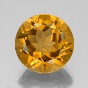 Citrino ouro natural 5,52ct, corte redondo, VVS