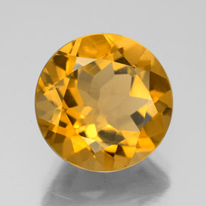 Citrino ouro natural 5,52ct, corte redondo, VVS