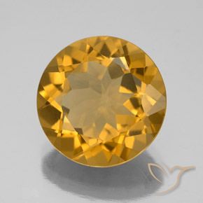 Citrino Medium-Light Orange-Gold  Natural 4.95ct, Redondo, VVS-VS
