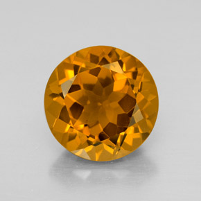 Citrino amarelo natural 5,79ct, corte redondo, VVS