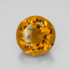 Citrino amarelo natural 5,79ct, corte redondo, VVS