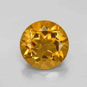 Citrino dourado natural 5,56ct, corte redondo, VVS-VS