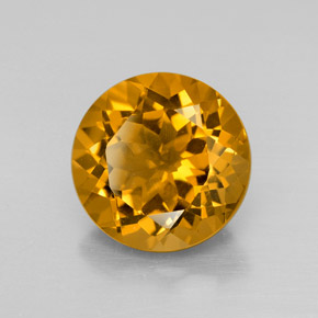 Citrino ouro natural 5,54ct, corte redondo, VVS