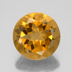 Citrino amarelo natural 5,48ct, corte redondo, VVS