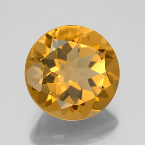 Citrino amarelo natural 5,48ct, corte redondo, VVS