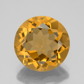 Citrino dourado natural 5,30ct, corte redondo, VVS