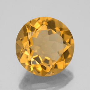Citrino dourado natural 5,30ct, corte redondo, VVS