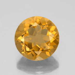 Citrino dourado natural 4,16ct, corte redondo, VVS
