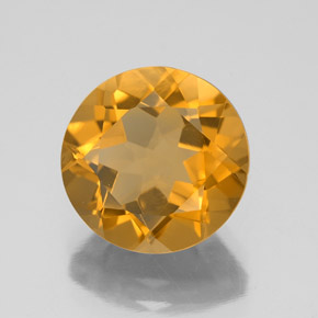 Citrino dourado natural 4,16ct, corte redondo, VVS
