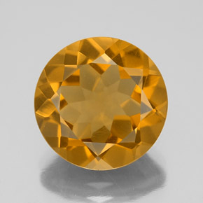 Citrino dourado natural 5,24ct, corte redondo, VS