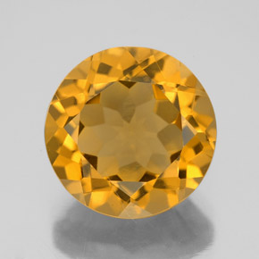 Citrino amarelo natural 6,24ct, corte redondo, VVS