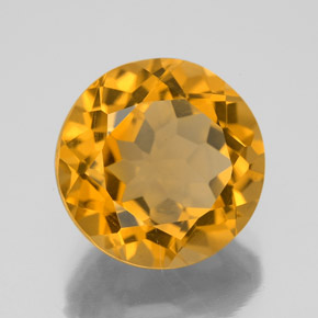 Citrino amarelo natural 6,24ct, corte redondo, VVS