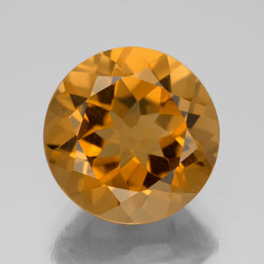 Citrino dourado natural 5,59ct, corte redondo, VVS