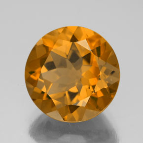 Citrino dourado natural 5,59ct, corte redondo, VVS