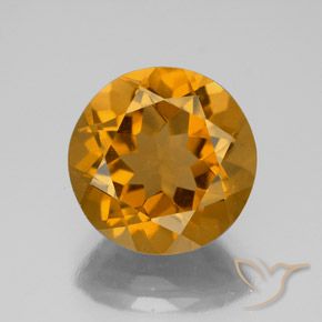 5.44ct Natural Laranja Profundo-Ouro Citrino, Redondo, VS