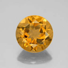 Citrino ouro natural 4,30ct, corte redondo, VVS